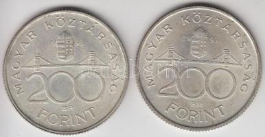 1993. 200Ft Ag "MNB" (2x) T:2-