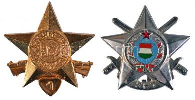 ~1970. "KISZ Szocialista hazánkért 1. fokozat" + "Katonai Haditorna (KHT)" jelvény T:2