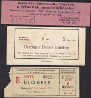 1941-1955 3 db belépőjegy (Országos Dankó Emlékest, Műkorcsolyázó Európa bajnokság Műjégpálya, Utalvány felnőttek meseszínházába).