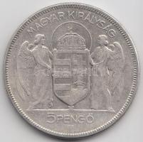 1930. 5P Ag "Horthy-jobbra" T:3 Adamo P8