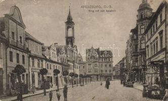 Kluczbork (Kreuzburg), Town hall , hotel, shop of Johann Kuklinsky shops (EK)