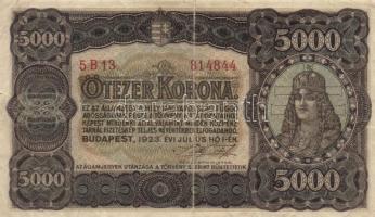 1923. 5000K (2x) klf nyomdahely jelöléssel! T:III,IV