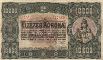 1923. 10.000K (3x) klf nyomdahely jelöléssel! T:III,III-