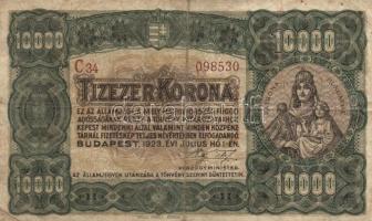 1923. 10.000K (3x) klf nyomdahely jelöléssel! T:III,III-