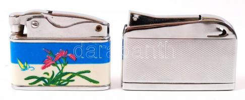 2 db tölthető fém öngyújtó, Jet-Lite és Sunflower jelzéssel