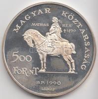 1990. 500Ft Ag "Mátyás király / Mátyás és Beatrix" T:PP  Adamo EM113
