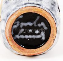 Gorka Lívia Iparművészeti Vállalatos váza, mázas kerámia, jelzett, apró mázhibával, m:15 cm