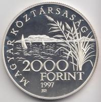 1997. 2000Ft Ag "Régi balatoni hajók I - Helka&Kelén" T:PP Eredeti tokban, tanúsítvánnyal! Adamo EM146