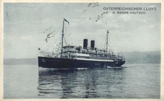 Baron Gautsch, Österreichischer Lloyd, litho flag on the backside (fl)
