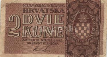 10db bankjegy az 1940-es évekből lengyel, horvát, szerb papírpénzek T:vegyes 10pcs of Polish, Serbian, Croatian banknotes from the 1940s C:mixed