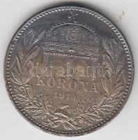 1914. 1K Ag "Ferenc József" T:1- patina