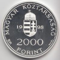 1998. 2000Ft Ag "Integráció az EU-ba - EURO II" T:PP Eredeti tokban, tanúsítvánnyal! Adamo EM157