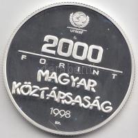 1998. 2000Ft Ag "UNICEF - A világ gyermekeiért" T:PP Eredeti tokban, tanúsítvánnyal! Adamo EM153