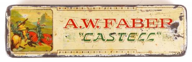 A.W. Faber Castell régi fém dobozka tele ceruzákkal, 18×5 cm