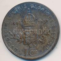 Ausztria 1908. 1K Ag "Jubileum" T:2-,3 Austria 1908. 1 Corona Ag "Jubilee" C:VF,F