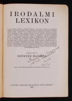 Benedek Marcell(szerk.): Irodalmi lexikon. Bp., 1927, Győző Andor Kiadása. Kiadói, aranyozott egészv...