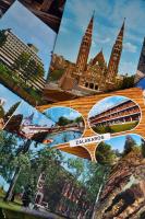 56 db modern, magyar városképes lap, benne több fekete-fehér / 56 modern Hungarian postcards