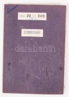 cca 1910 Dombóvár környéke vászon katonai térkép / military map