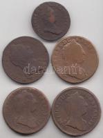 1761P 1Kr + 1762P 1Kr + 1762K 1Kr + 1763K 1Kr+ Ausztria 1765. 1Pf T:3