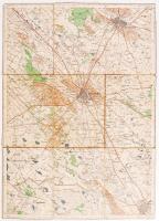 cca 1910 Kecskemét és környéke vászon térkép