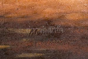 Mónus jelzéssel: Mosó asszonyok. Olaj, vászon, 58×78 cm