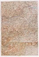 cca 1900 St Pölten vászon térkép / Canvas map 60x50 cm
