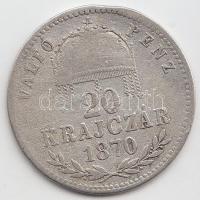 1870GYF 20Kr "Váltó Pénz" Ag T:3 Adamo M11.1