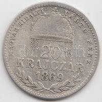 1869KB 20Kr Ag "Magyar Királyi Váltó Pénz" T:3 Adamo M11.1