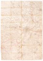 cca 1910 Szeged és Kistelek vászon térkép / map  75x50 cm