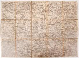 cca 1910 St Pölten és környéke vászon térkép / Canvas map  52x45 cm