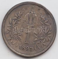 Ausztria 1893. 1K Ag T:3 Austria 1893. 1 Corona Ag C:F
