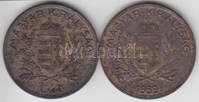 1927. 1P Ag + 1939. 1P Ag T:2 patina
