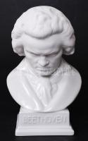 Herendi fehér mázas Beethoven mellszobor, jelzett (mélynyomás), hibátlan, m: 20 cm. / Herendi porcelain bust of Beethoven