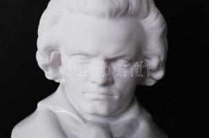 Herendi fehér mázas Beethoven mellszobor, jelzett (mélynyomás), hibátlan, m: 20 cm. / Herendi porcel...