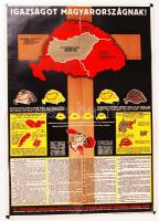 cca 1930 Igazságot Magyarországnak irredenta térkép 42x60 cm