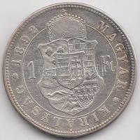 1892KB 1Ft Ag "Fiumei címer" T:2- Adamo M15