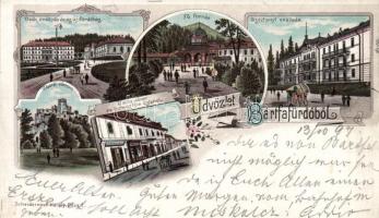 1897 Bártfafürdő, az Eschwig-féle üzlettel, litho (b)