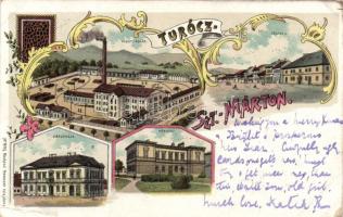 Turócszentmárton, fabútorgyár, kórház / factory, hospital litho (EB)