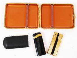 Retro cigaretta tárca, 1 db szivargyújtó, 1 db Mustang (USA) öngyújtó