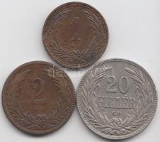 1902. 1f + 1901. 2f + 1907. 20f T:2,2- Adamo K1,2,4