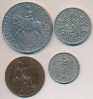 Nagy-Britannia 1916. 1P "V. György" + 1963. 1Sh "II. Erzsébet" + 1966. 2Sh "II. Erzsébet" + 1977. 25P "II. Erzsébet királynő megkoronázásának 40. évfordulója" T:2-3 Great Britain 1916. 1 Penny "George V" + 1963. 1 Shilling "Elisabeth II" + 1966. 2 Shillings "Elisabeth II" + 1977. 25 New Pence "Silver Jubilee of Reign" C:XF-F