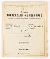 1939 Történelmi munkanapló berajzolható vaktérképekkel