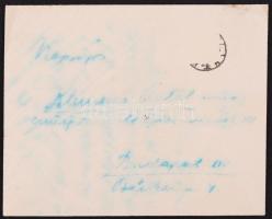 1943 Bp., Dr. Guszich Aurél orvos, egyetemi magántanár saját kezű levele borítékban