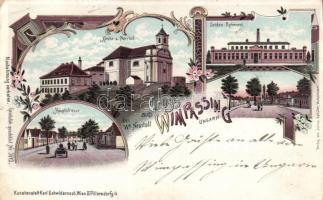 1899 Vimpác, Wimpassing bei Wiener Neustadt; Seiden-Spinnerei / factory, litho
