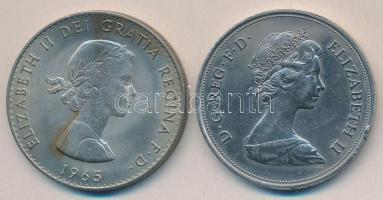 Nagy-Britannia 1965. 1C "Sir Winston Churchill" + 1972. "Erzsébet és Fülöp" fém ...