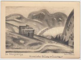 Otto Weber 3 db festményről készült aláírt fotómásolat fotólap méretben