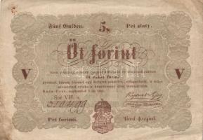 1848. 5Ft "Kossuth-bankó" barna T:III(apró szakadás)