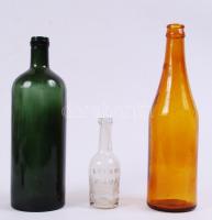 3 db feliratozott üveg: sörös, sósborszeszes, Igmándi keserűvizes