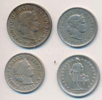 Svájc 1921-1964. 5R (2x) + 1922B 10R + 1965B 1/2Fr Ag T:2
Switzerland 1921-1964. 5 Rappen (2x) + 192...