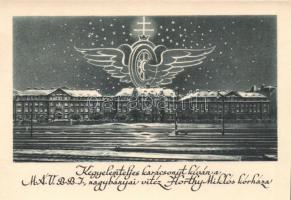 Budapest VI. A MÁV nagybányai vitéz Horthy Miklós Kórháza, Podmaniczky utca (non PC - nem képeslap beosztású hátoldal)